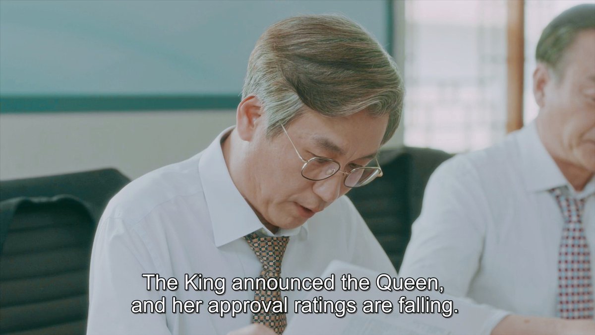 Let's talk about Corean people. In the first episodes, it was said several times GSR had a high approval ratings.But the moment LG announces a Queen that isn't her, said approval ratings drastically fall because of that? It would've never happened to a man as PM.