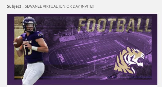 michaelspecht61's tweet photo. Blessed to receive a Junior Day invite from Sewanee @c_crowley15 https://t.co/mMNg8EjFk9