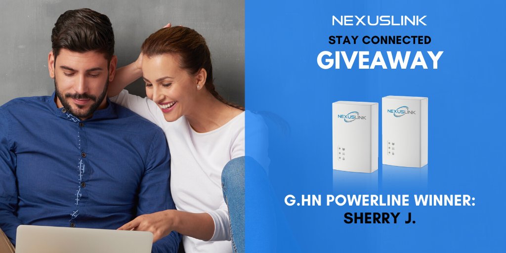 nexuslinkusa's tweet photo. Congratulations to Sherry! You won a pair of #Nexuslink Ghn Powerline Adapters in our Stay Connected Giveaway! @sjkj1013 sjkj1013 Check your email to claim your prize! https://t.co/Oq15wmFrZi