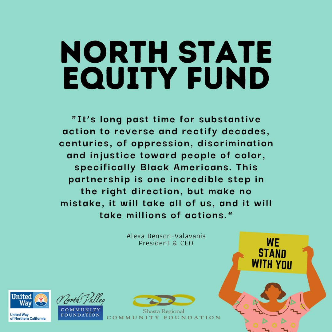 We are teaming with <a href="/NorCalUnitedWay/">NorCal United Way</a> and @ShastaRCF to launch the North State Equity Fund to support racial and social justice.