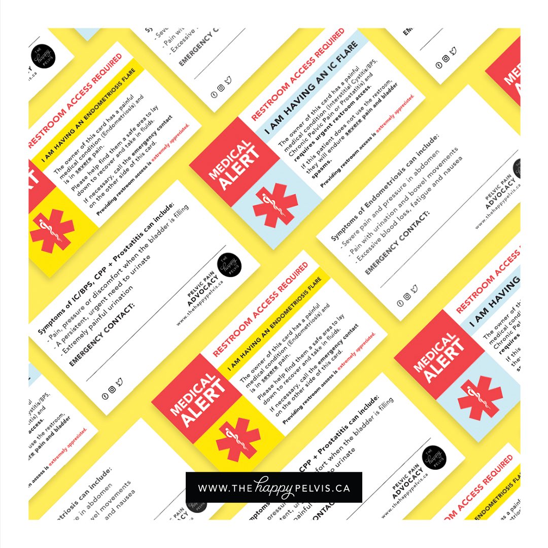 HappyPelvis's tweet photo. Endo and IC emergency cards now available. 
https://t.co/rLvnslAP8h

Proceeds will be going towards BIPOC health initiatives inCanada: @BlackHealthCAN + @NWAC_CA 

#bladderproblems #endoproblems #medicalalertcard #interstitialcystitis #endometriosis #pelvicfloor https://t.co/3YtgNVL5aT
