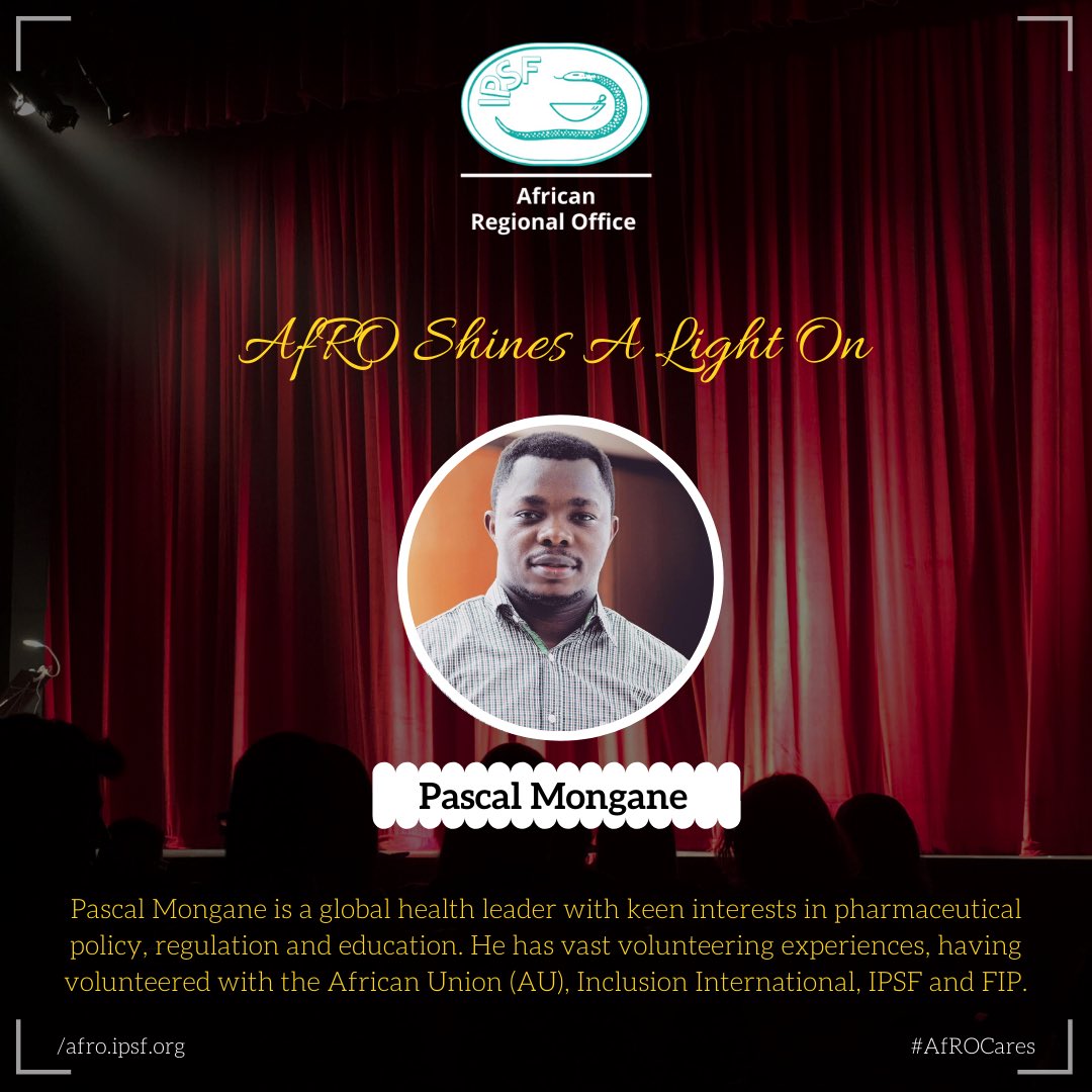 IPSFAfRO's tweet photo. [AfRO Shines A Light]

In the latest AfRO Shines A Light installment, our guest is Pascal Mongane (@monganemons)

A pharmacist from DRC, Pascal is an avid volunteer. He has worked with the African Union, Inclusion International, IPSF and FIP. https://t.co/DGA4fhZVPe