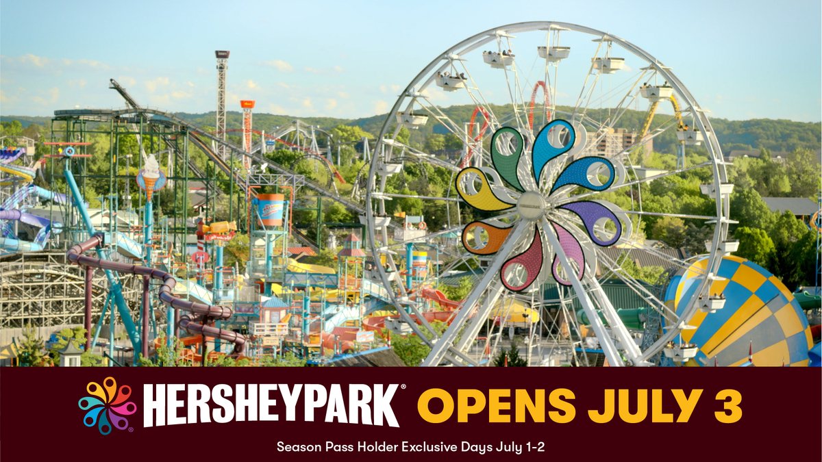 Hersheypark's tweet photo. We are thrilled to announce Hersheypark will open July 3 with the introduction of our tallest, fastest and longest coaster, Candymonium!

Read more about Our Promise to You as we get ready to welcome you back. https://t.co/uN8SDGcu03 https://t.co/FXBxVxWt75
