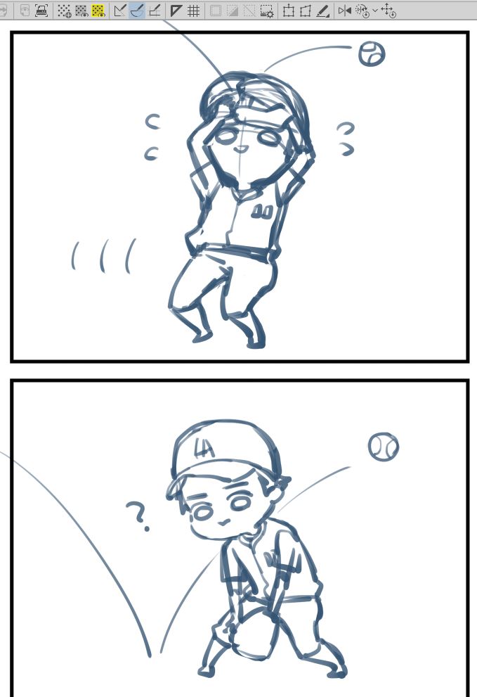 I'm trying to draw a baseball manga ? 