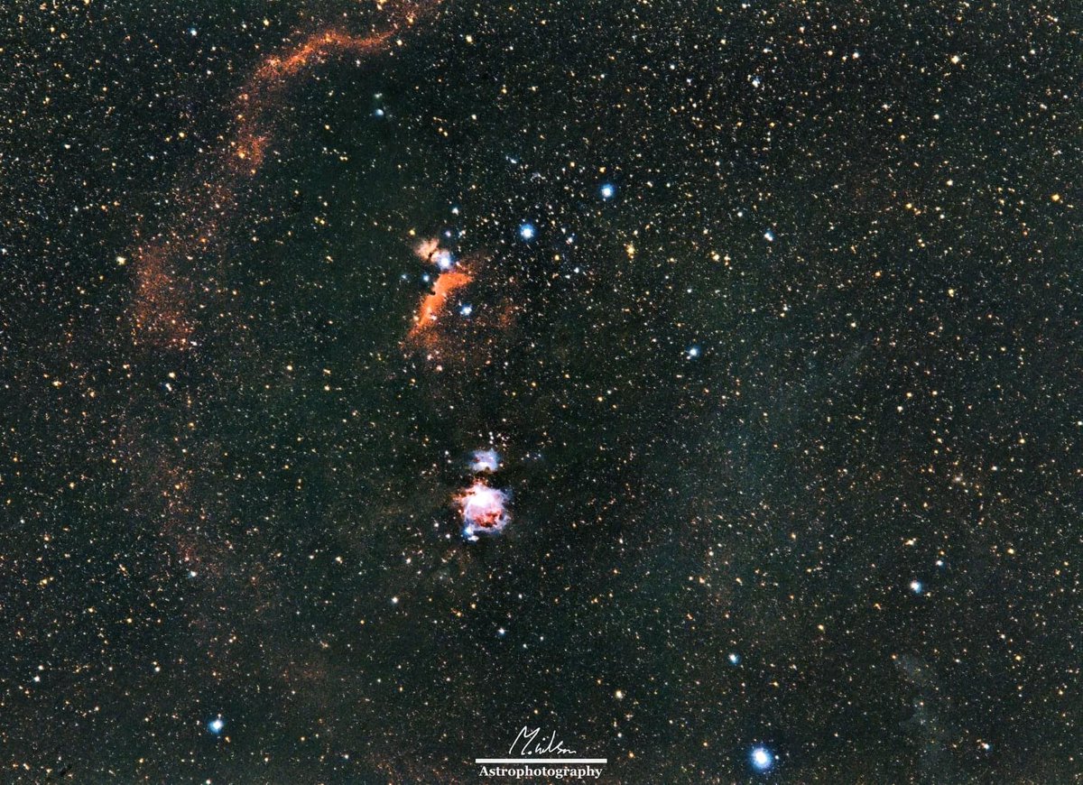 mwilsonastro's tweet photo. A re-edit of the Orion Nebula complex. Canon 6D UV/IR cut filter mod
Canon 24-105mm
ISO 3600
F/5.6
55x90โ lights
20x90โ darks
Stacked in DSS, edited in Lightroom/Photoshop. #Astrophotography #astronomy #space #orionnebula #horseheadnebula #barnardsloop https://t.co/YaFgsp6BI8