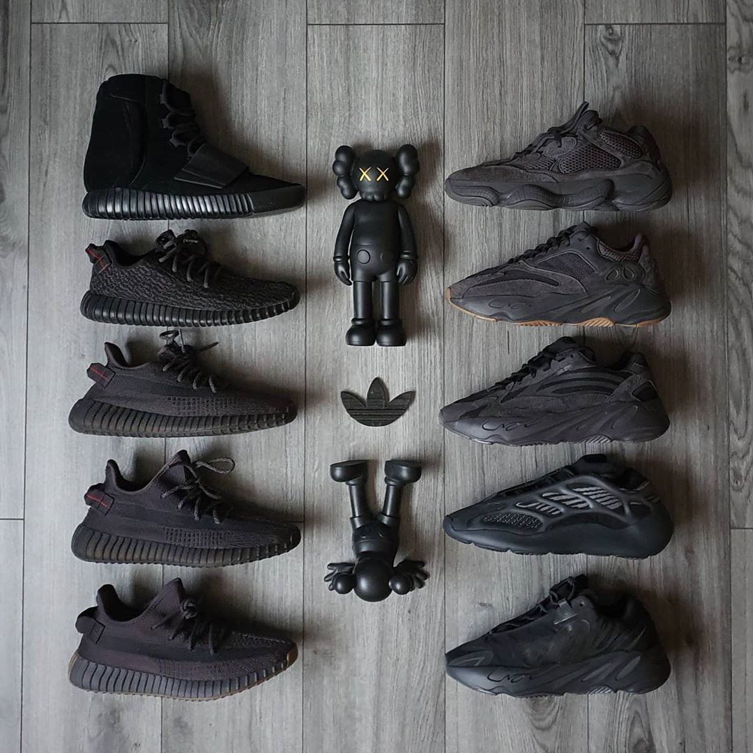 thesolesupplier's tweet photo. What's your favourite "Triple Black" Yeezy of all time? 🖤

📷: https://t.co/eyOj5CsNgF https://t.co/BlexnXXYun