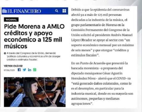 Muchas gracias Diputado Federal <a href="/CesarAgustinH/">César Agustín Hernández</a>  Cesar Agustín Hernández Pérez  por su apoyo a:
#MusicosGruperosUnidos