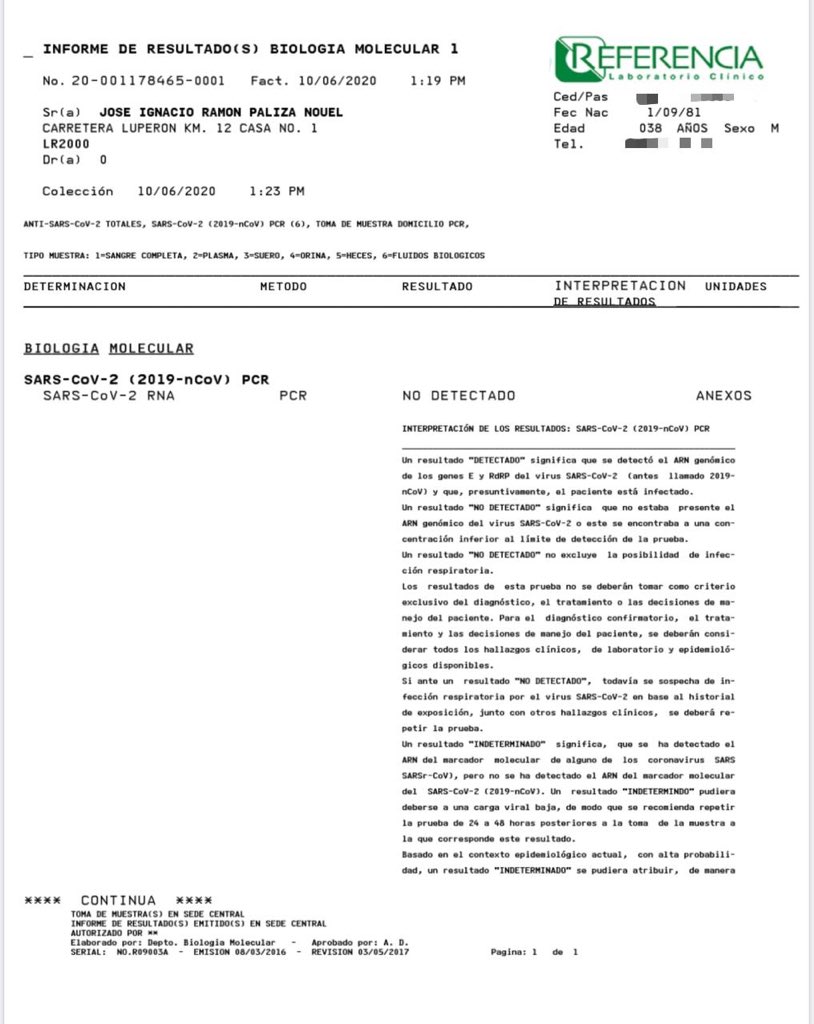 Jose Paliza Resultados De Laboratorio De La Ultima Prueba Que Me Realice De Covid 19 No Detectado Hay Personas Que Solo Buscan Danar No Tienen Limites T Co Fz8tqdp14m Jose Paliza Resultados De Laboratorio De La Ultima Prueba Que Me Realice De Covid 19 No Detectado Hay Personas Que Solo Buscan Danar No Tienen Limites T Co Fz8tqdp14m