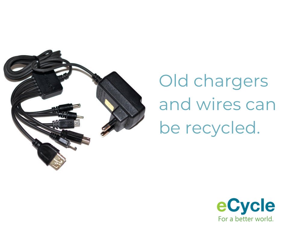 eCycleSolutions's tweet image. Got old chargers or data cables that are not in use? Recycle them before they end up in landfills!

#electronicrecycling #ecyclesolutions