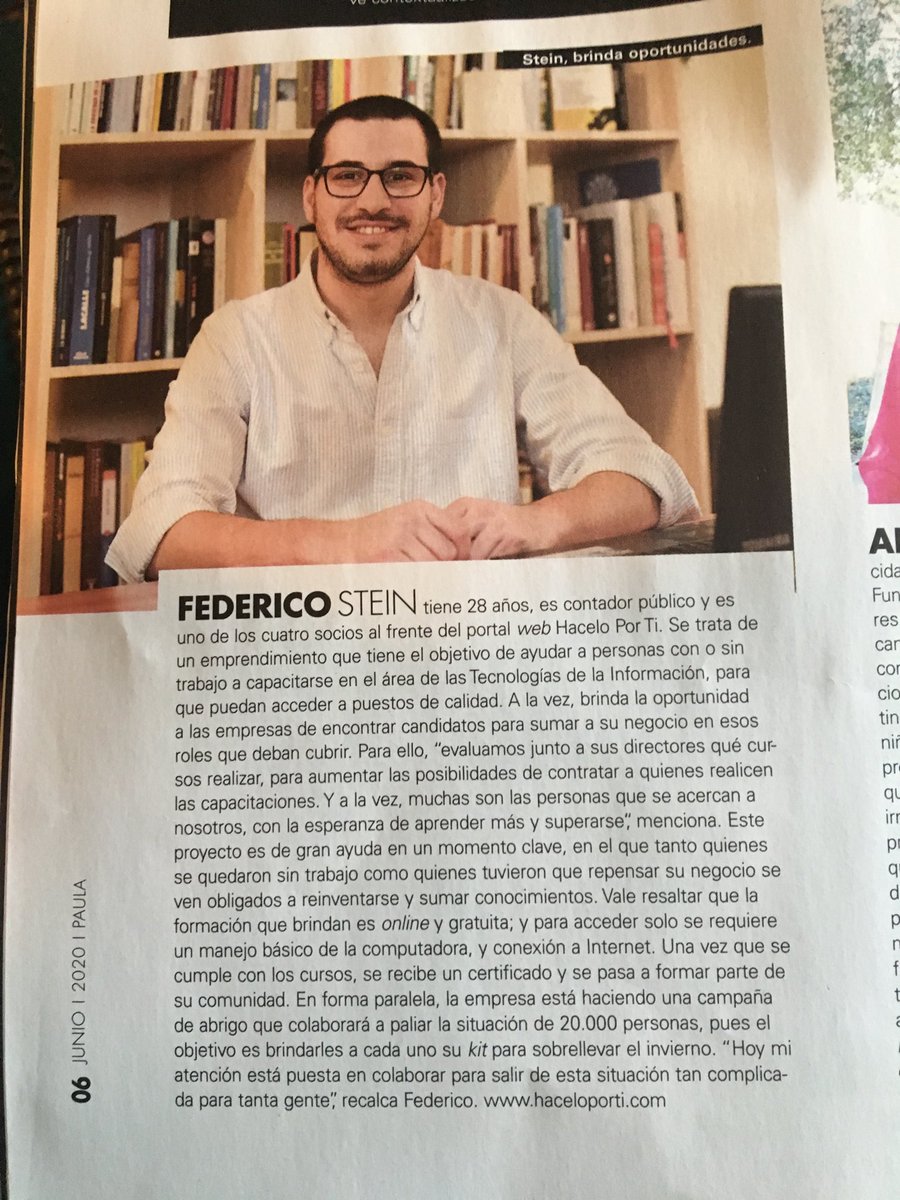 steinfede's tweet photo. ¡Gracias ⁦@RevistaPAULA⁩ por la nota! https://t.co/cMTKKp277u