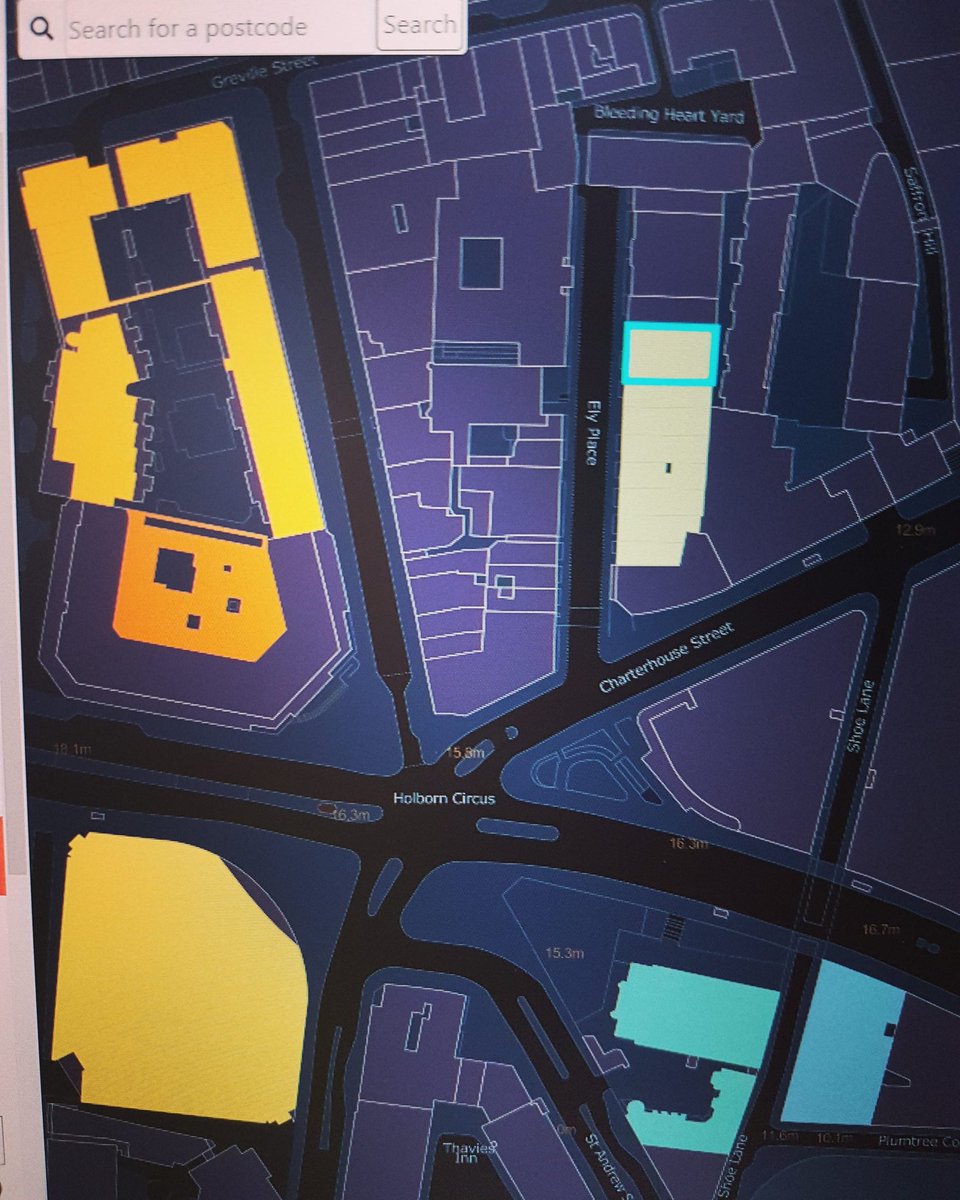 #ColouringLondon #30Daychallenge Day 12, Ely Place, 9 terraced #Georgian Grade II #listed townhouses (top right) just off #Holborn circus - #sainsburys HQ bottom left (blt 2001). Ely Place was the site of #Ely Palace where the bishops from Ely stayed when in #London 1290 to 1772.