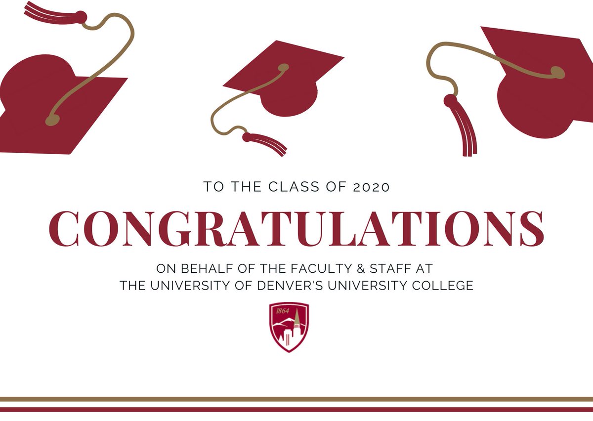 DUucoldean's tweet photo. To the class of 2020...you did it! On behalf of the faculty and staff of @DUcollege, congratulations on this incredible achievement. We've been proud to have you as students, and will be equally proud to call you alumni. #DUgraduate2020 #UofDenver2020 https://t.co/d3RjNRlDXt