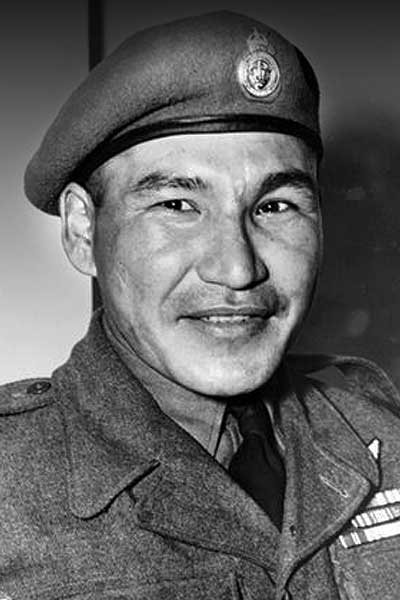 Tommy Prince of the Brokenhead Band in Manitoba began his war service as a sapper with the Royal Canadian Engineers before joining the 1st Special Service Force, or Devil's Brigade. He earned the Military Medal and Silver Star for gallantry; one of only three men awarded both.