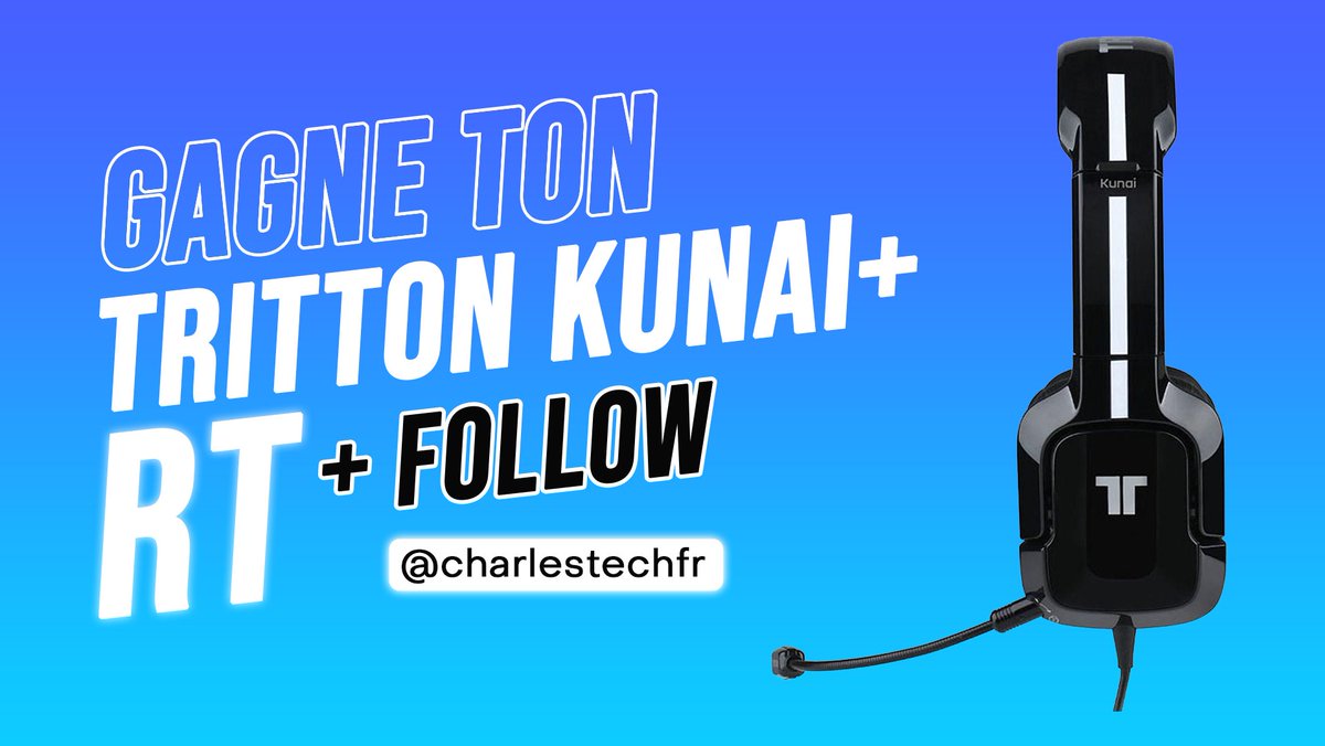 charlestechfr's tweet image. 🎁 #CONCOURS pour tenter de remporter un casque #tritton
💬 TAG un pote en commentaires
🔁 RT le tweet
✅ FOLLOW @charlestechfr
TAS le 19/06