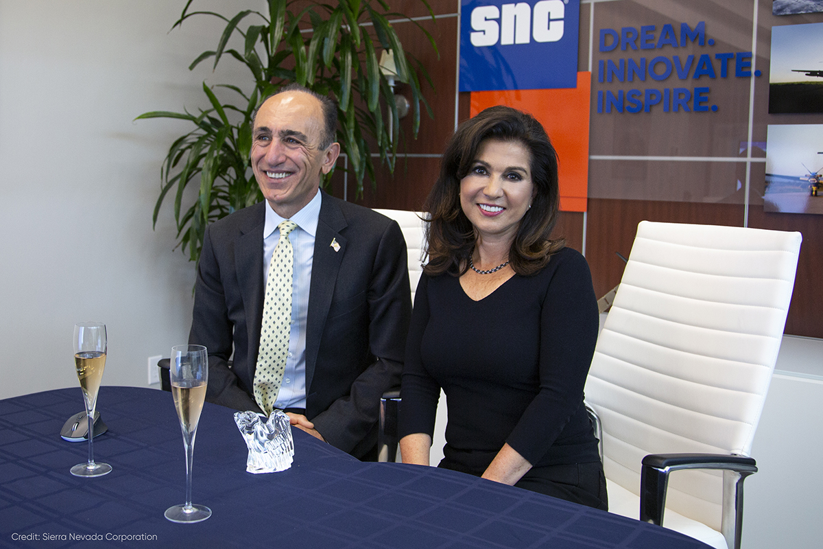 SierraNevCorp's tweet photo. SNC Owners Eren & Fatih Ozmen honored with Eisenhower Award for lifetime contributions to U.S. national security by Business Executives for National Security (BENS). #SNCPride https://t.co/3bIyWJu52x https://t.co/ww95MP1BgS