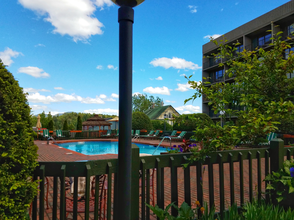 The courtyard pool is open. Appointments are required so that we can help maintain social distancing guidelines and refresh and sanitize between swimming groups.