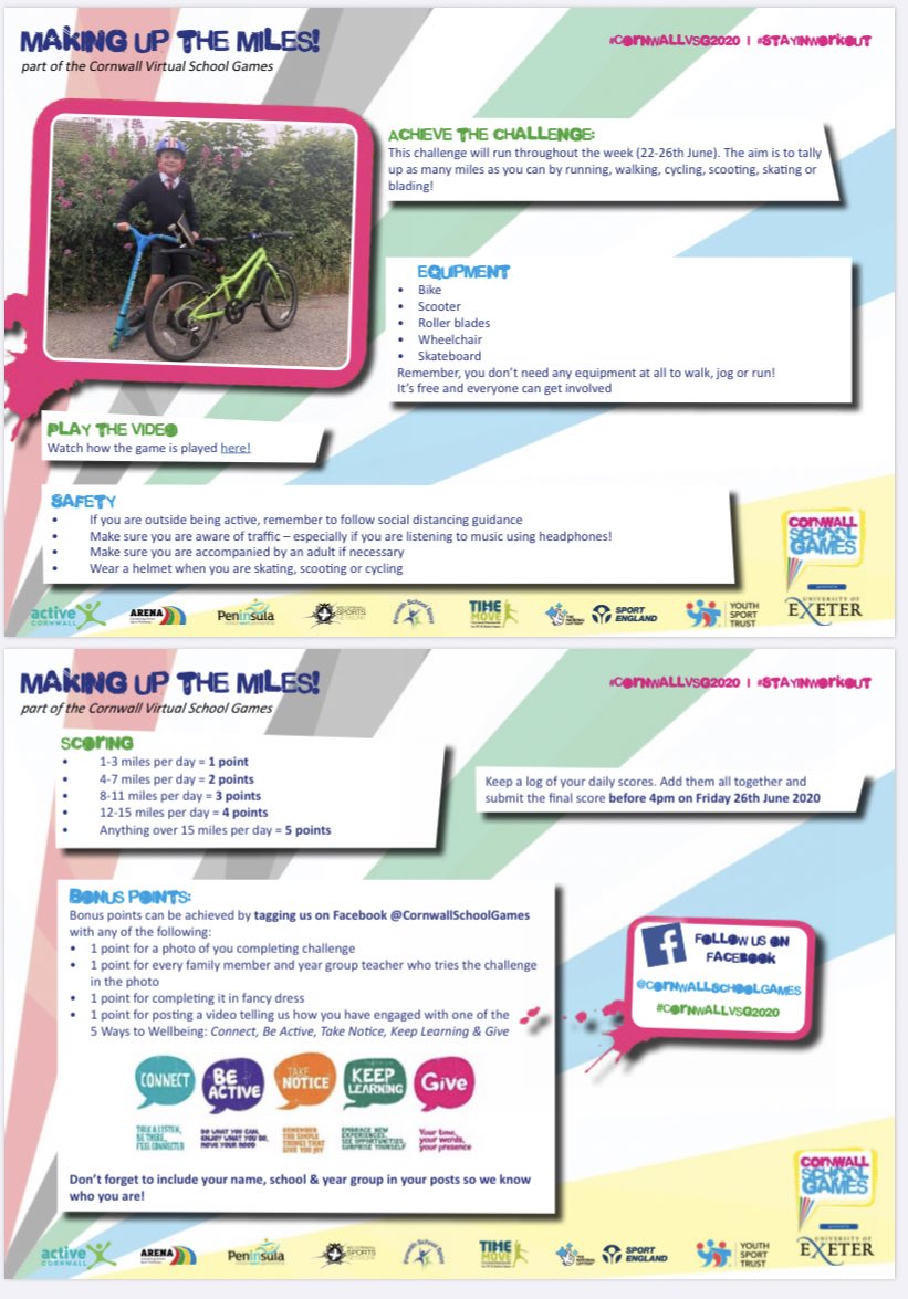 ‼️ Sign up for the first ever Cornwall Virtual School Games ‼️

Register your school here 👉 bit.ly/2AdahoI 

You can find the challenge cards here👉 bit.ly/2AdahoI 

The #CornwallVSG2020 will begin Monday 22nd June!

<a href="/Active_Cornwall/">Active Cornwall</a> <a href="/ChuffyCSG/">Chuffy CSG</a> <a href="/UniExeCornwall/">University of Exeter, Cornwall</a>