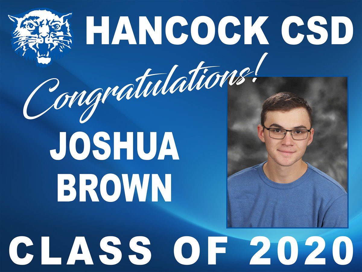 HCSDWildcats's tweet photo. THE CATS OF 2020!
The Hancock Central School District invites you to join in the celebration as we recognize our Class of 2020. Tonight's featured seniors are Joshua Brown, Jeremiah Burrows, Nicole D'Elia &amp; Lana Evanitsky!
#WildcatPledge #WildcatPride #ClassOf2020 #CatsOf2020 https://t.co/F80aIIRS2s