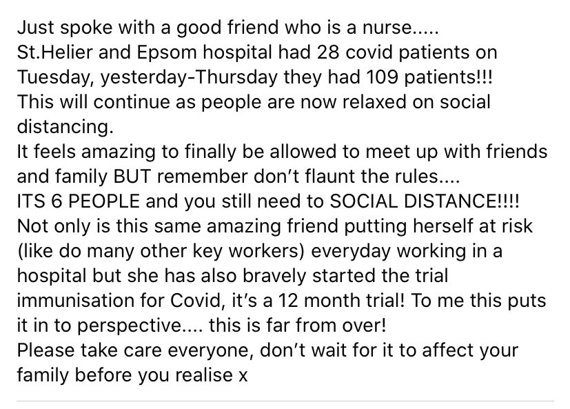 Annalovesbean's tweet photo. @epsom_sthelier in the interest of countering misinformation - can you confirm if this is true or false? It’s being shared in a lot of local Facebook groups. https://t.co/UvgLqvJuHt