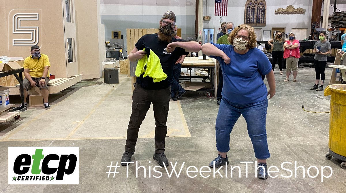 ScenicSolution's tweet photo. #ETCP Certified Riggers are recognized by other professionals in the entertainment industry as being the best of the best. #ThisWeekInTheShop, we celebrated JC's elevation to this elite group of technicians. Congratulations JC! https://t.co/G1DuFwTDtM