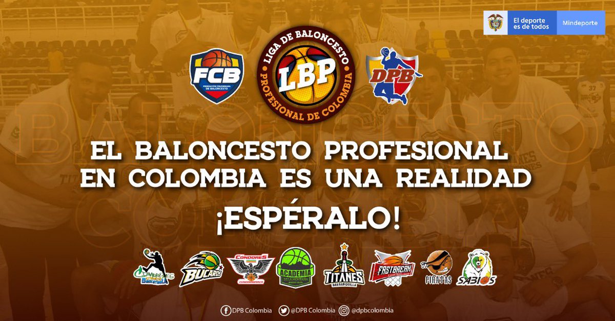 Gracias al <a href="/MinDeporteCol/">Ministerio del Deporte</a> el baloncesto profesional en Colombia es una realidad, espera pronto más noticias en nuestras redes sociales oficiales y en la página web de la DPB Colombia 🇨🇴🏆🏀