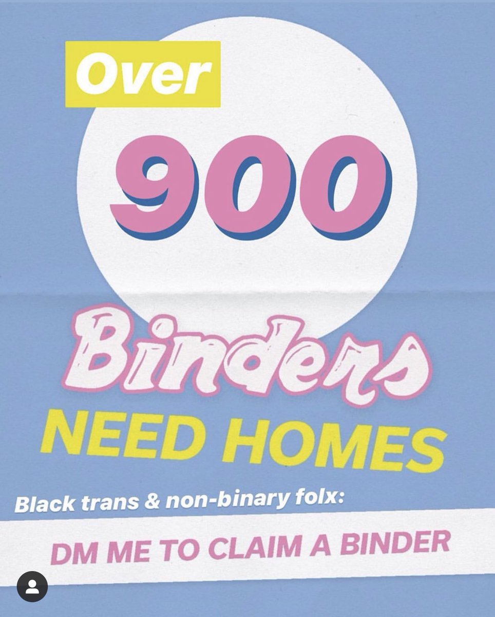 SOFTPRlNTS's tweet photo. black trans/nonbinary people in need of FREE binders!!! if you need a binder dm @/saaaavv on instagram! https://t.co/iSDaK2HE6a