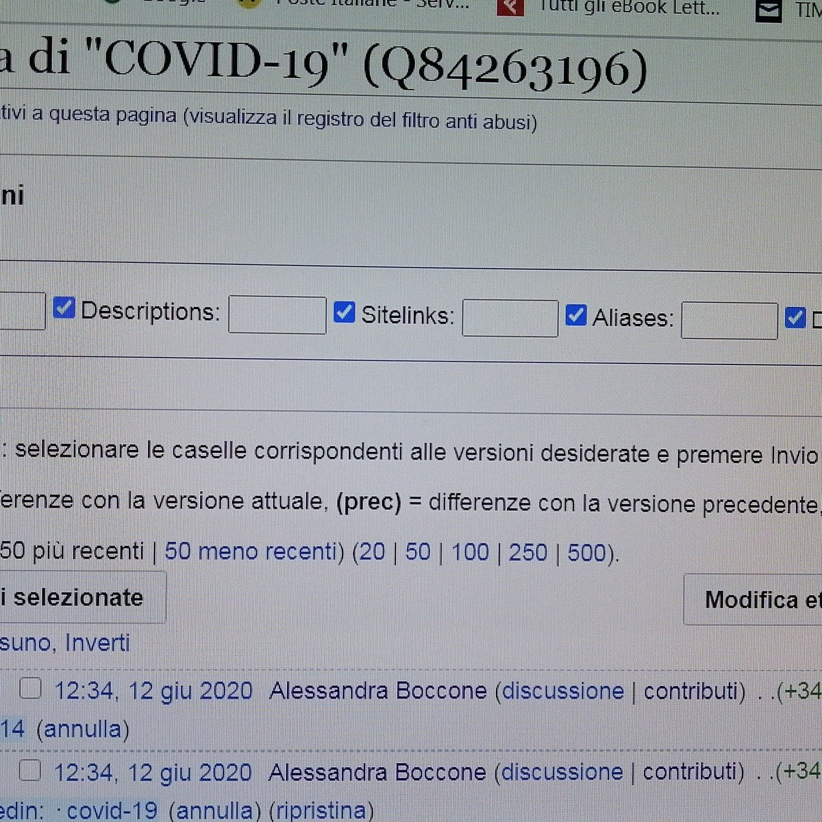 Everyone gives what they can: my grandmother sews #masks, I add #bibliographic #data, quality #sources and external #identifiers in #wikidata #LOD, hoping that they are useful to #vaccinetesting and #medicalcare
#covid_19 #coronavirus #opendata #1lib1ref #librarianresist