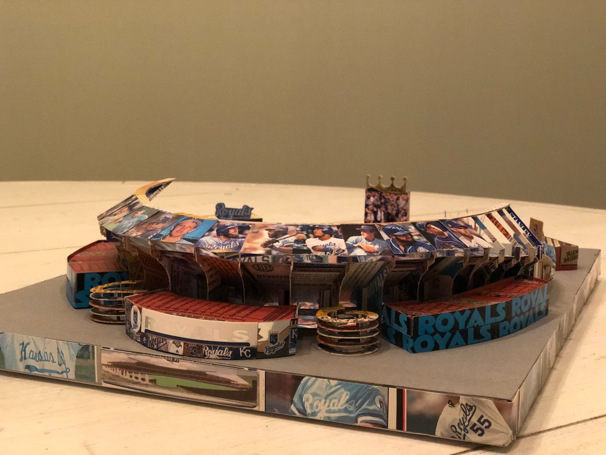 Paper Stadium #13The Ball Card K.A brilliant Idea from  @NRKennedy16 to use Royals card to build an abstract Kauffman Stadium. 
