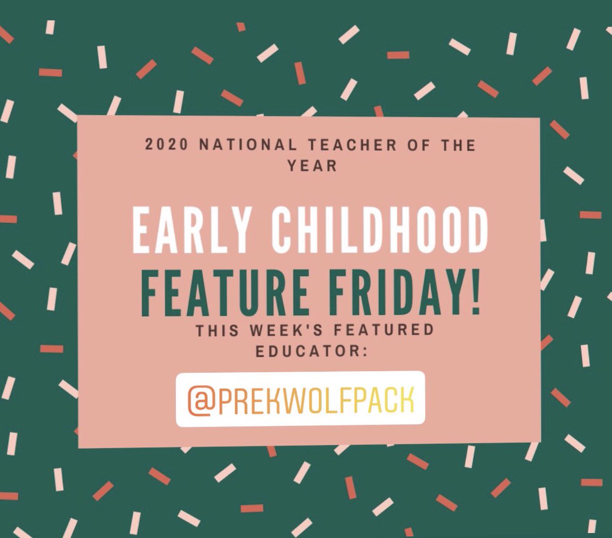 TabathaRosproy's tweet photo. This week’s featured educator is @prekwolfpack (IG) of CA! She teaches a full-day preschool program, loves @consciousdiscipline (just like me!), & posts creative activities that help kids learn through hands-on exploration! Thank you for all you do, Katy! #ntoyfeaturefriday https://t.co/J9MlTo2ioE