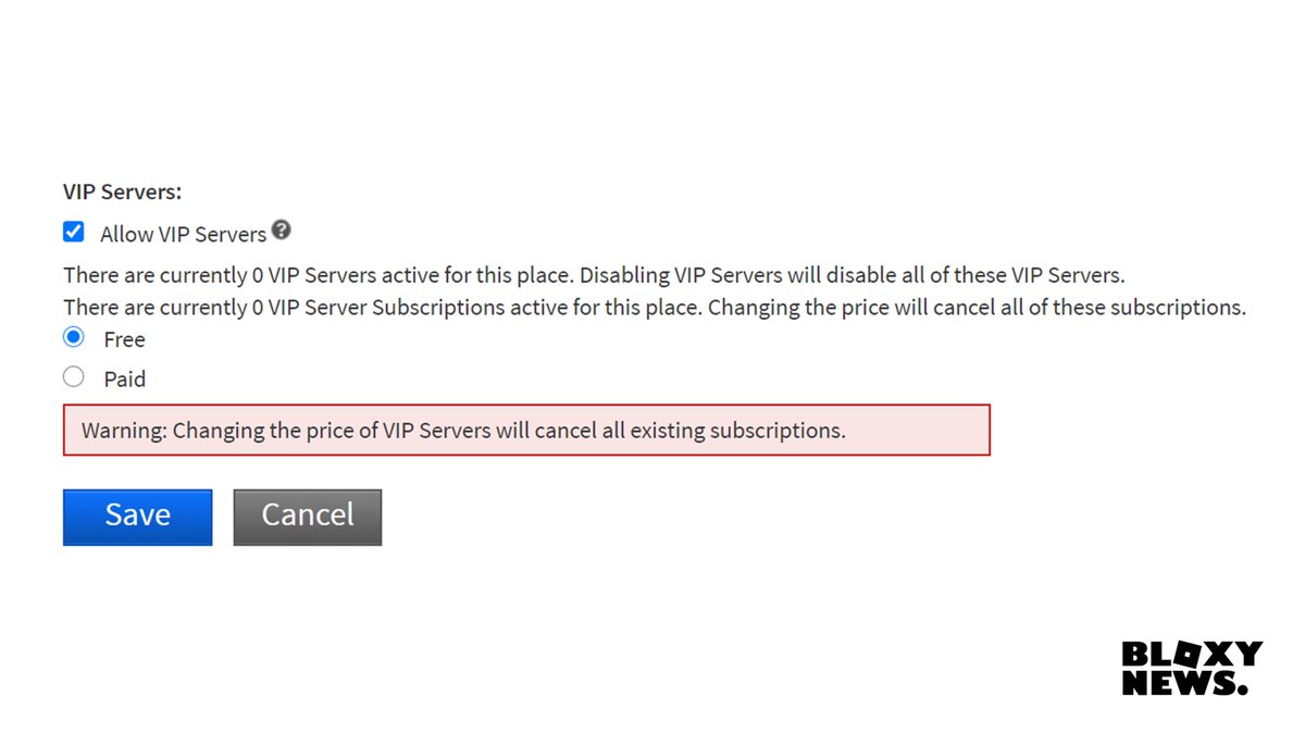 Bloxy News On Twitter There Is Now An Option For Robloxdev To Make Vip Servers Free Instead Of The Minimum R 10 For Their Games On Roblox Head To Configure Place - roblox how to make a vip server of your game