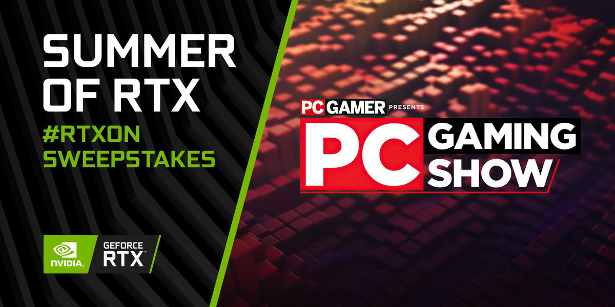 NVIDIAGeForce's tweet image. Join us tomorrow as we tune into the #PCGamingShow
 
Drop a comment 👇 and tell us what you're most excited to see 👀
 
Don’t forget to Like + RT + comment #RTXOn, on any post during Summer of RTX for an entry into our sweepstakes!