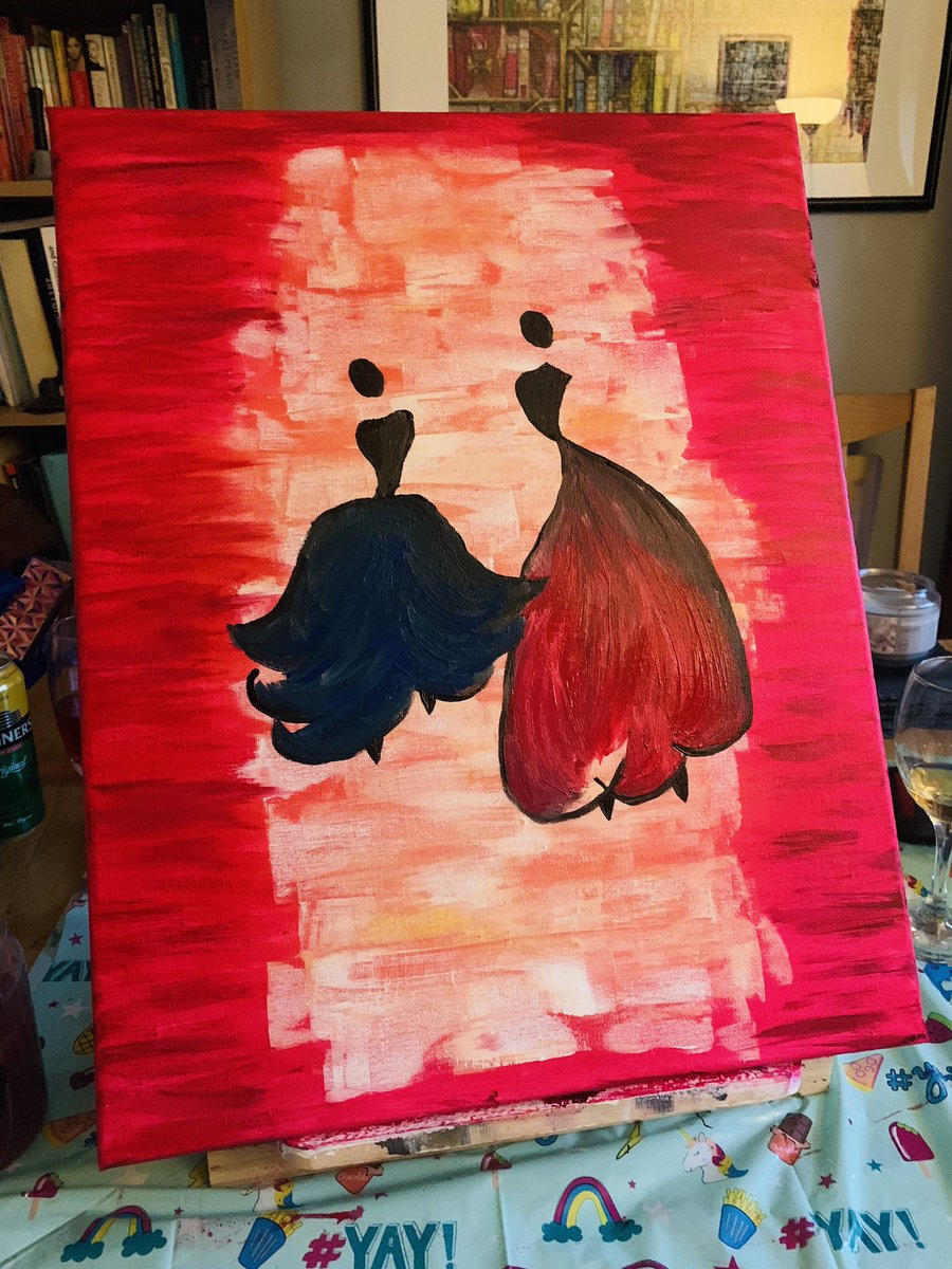 TheSuzyC's tweet photo. So my Friday night looked like this. #painting #acrylic #canvas #hobby #newskills https://t.co/g6xfl8dcYu