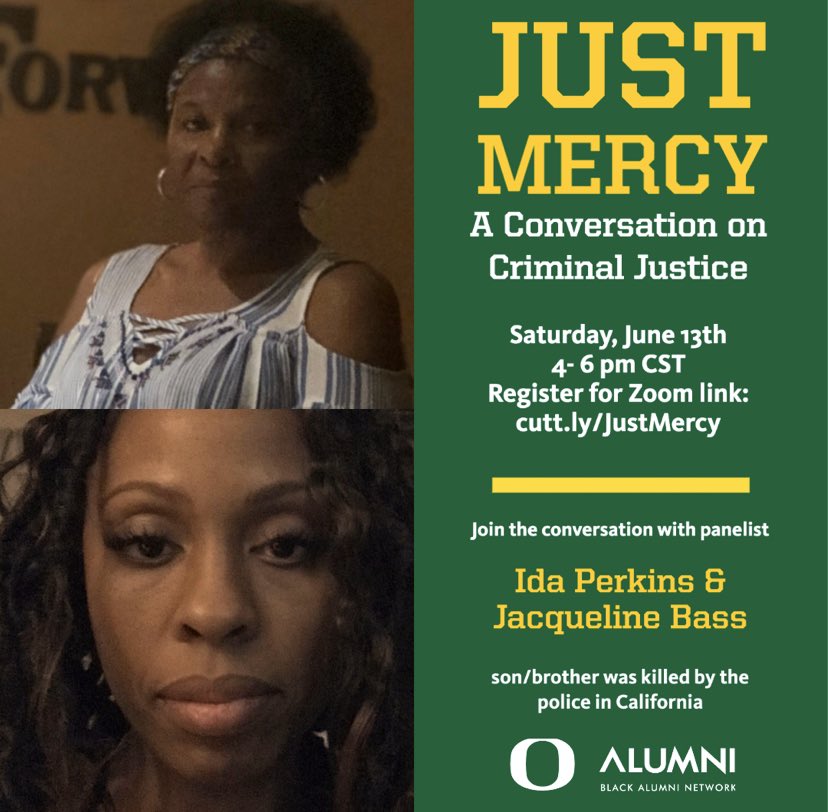 Ida Perkins &amp; Jacqueline Bass experienced their worst nightmare, having a son/brother murdered by Police. Rob was an aspiring artist who attended the prestigious Pratt Art Institute in Brooklyn. His life was tragically taken. Register at: cutt.ly/JustMercy