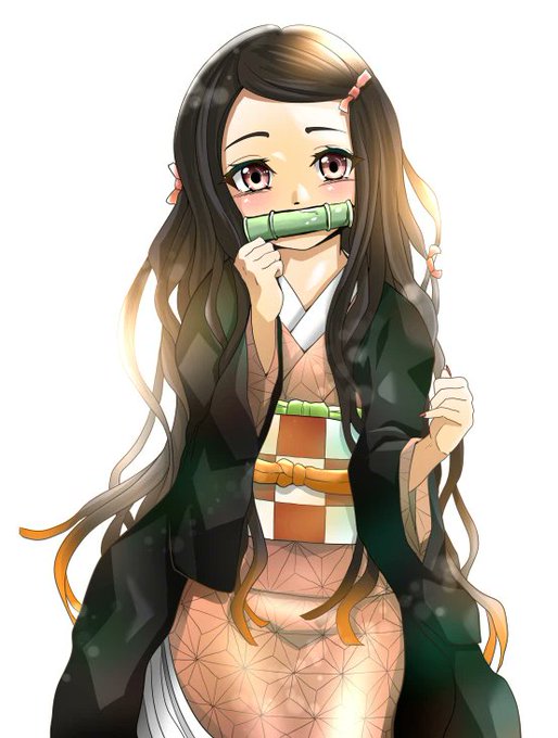 ミミーコさんがTwitterに投稿した竈門禰豆子(鬼滅の刃)のイラスト。