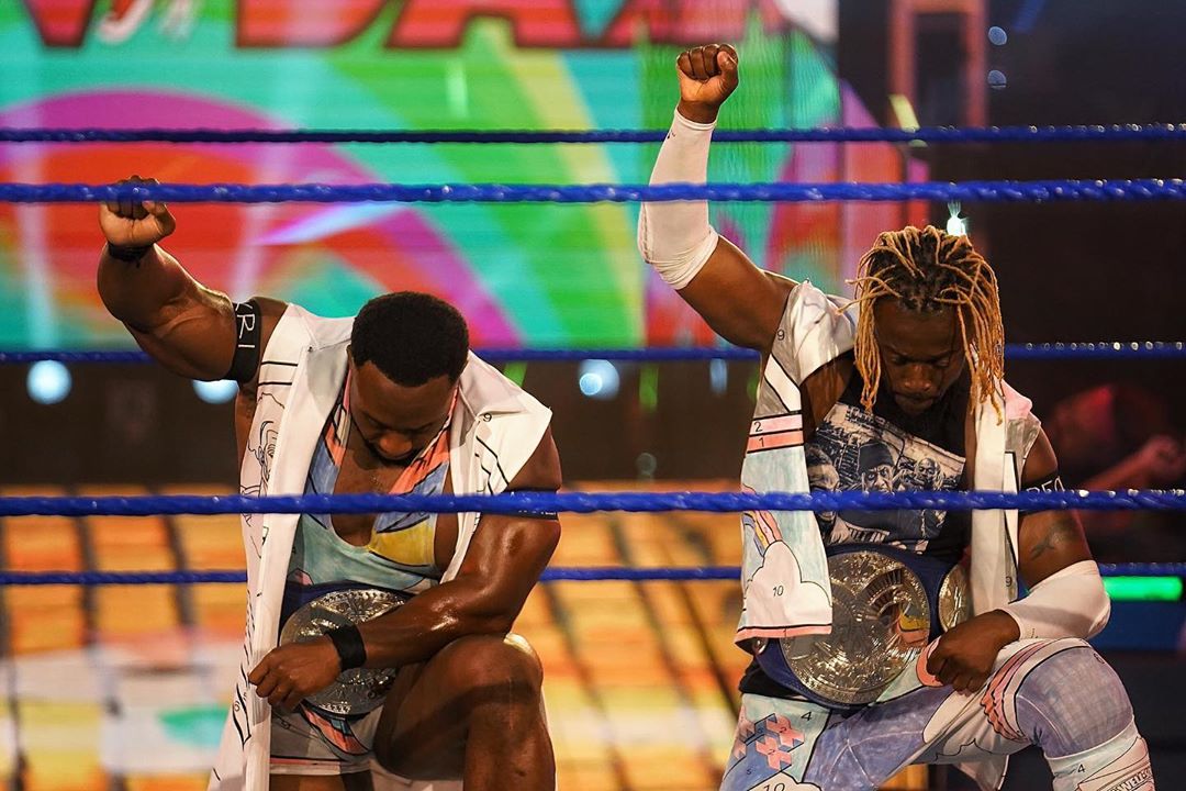 WWEonFOX's tweet photo. In this together. #BlackLivesMatter https://t.co/NypcB6mYow