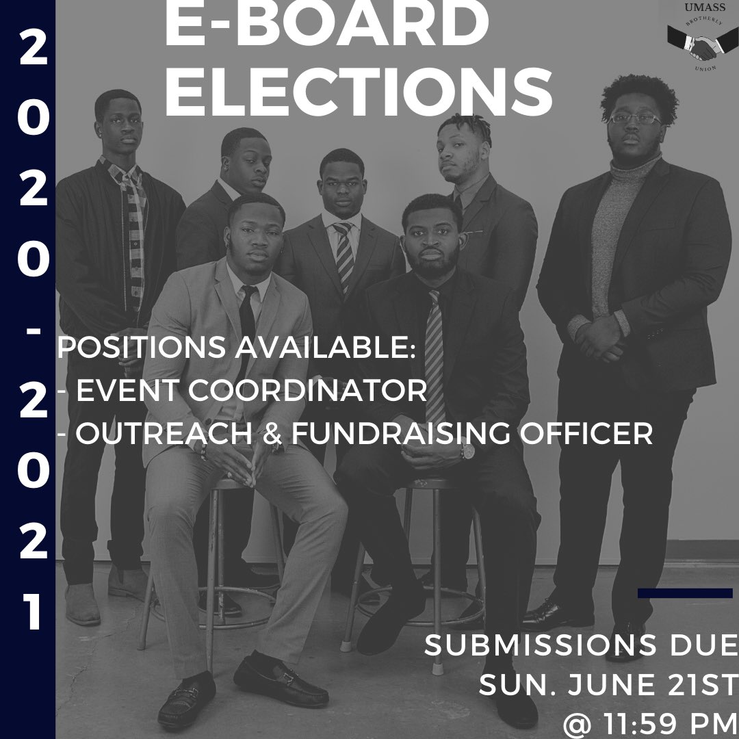 UMassBU's tweet photo. UMass Brotherly Union (UBU) is holding elections for two positions (pictured) and we are looking for the BEST candidates to join our team! Don’t miss out on this great opportunity! If you are interested, click this link: https://t.co/aekj3TDCST https://t.co/3eyUGpYVhi