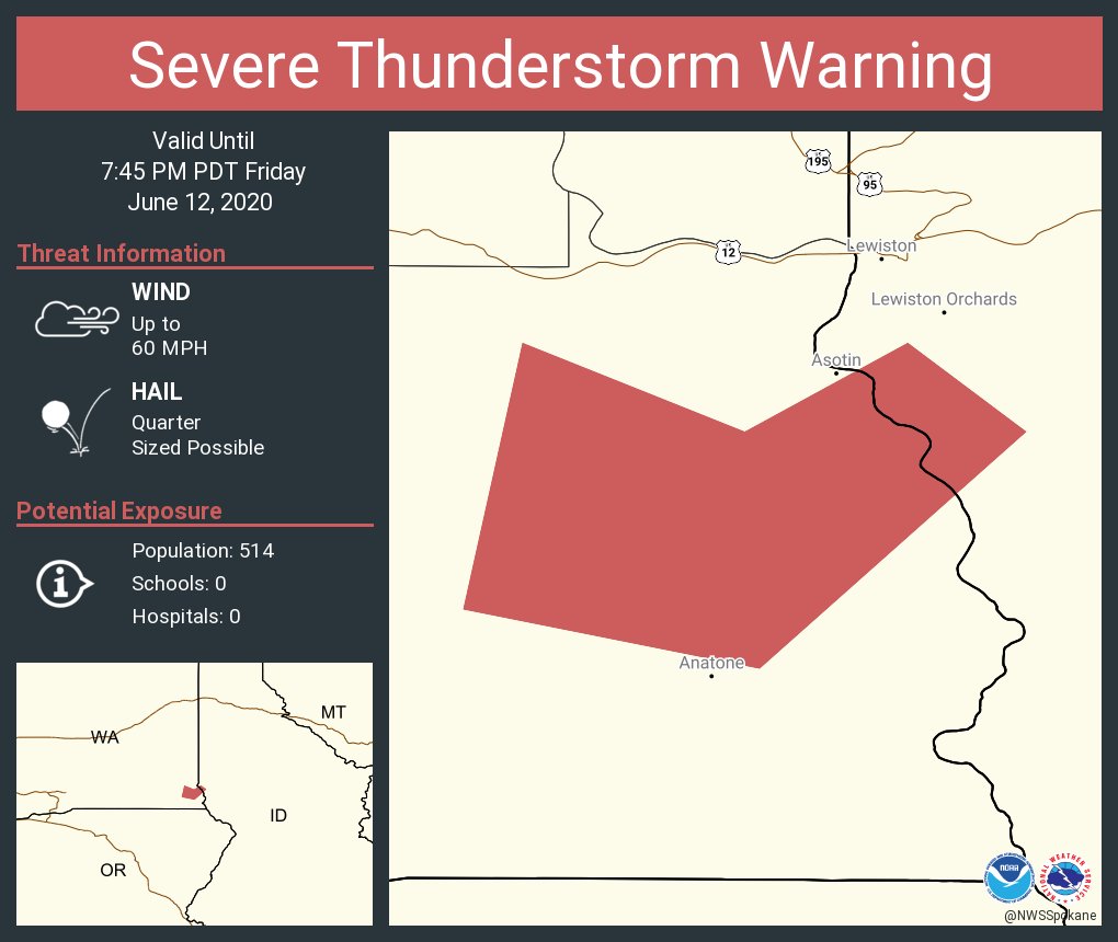 NWS Spokane on Twitter "Asotin County storms shifting right. Heads up