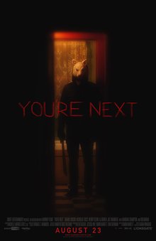 [for rent on Prime] You're Next (2011) A solid  #dinnerparty  #slasher set around a quasi family reunion. Right after it came out, I was hoping for a sequel or even franchise.  #dinnerpartyhorror  #masks  #horror  #animalmasks  #familydrama (4/X)