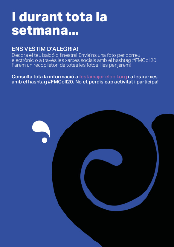 jovesdelcoll's tweet photo. Us presentem el programa de la Festa Major COLLfinada!! Estigueu atents perquè en els propers dies anirem donant més detalls d’algunes de les activitats! 
Trobareu tota la informació al web https://t.co/BIaaQ9GHaz i al nostre bot de Telegram: https://t.co/S0UF0Mu9uH! 
#FMColl20 https://t.co/yzFwUZcZwP