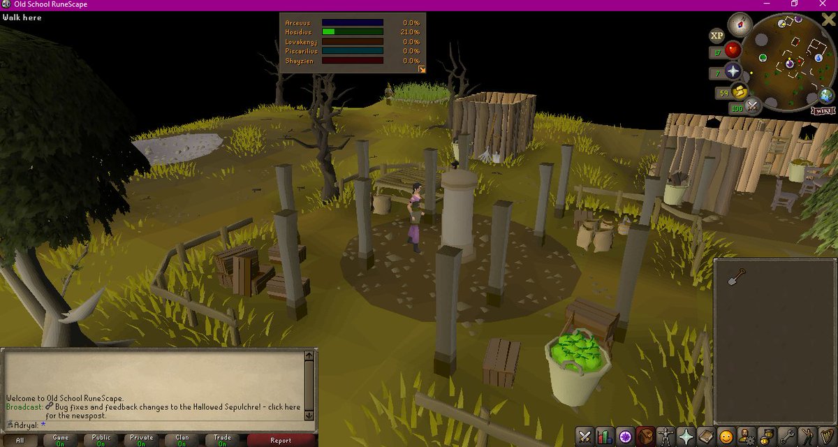 Adryal_TCA's tweet photo. I've been playing some #osrs #runescape, iron mode, and it's been fun. Currently trying to gain favour for Hosidius. https://t.co/84bd5NCoLj