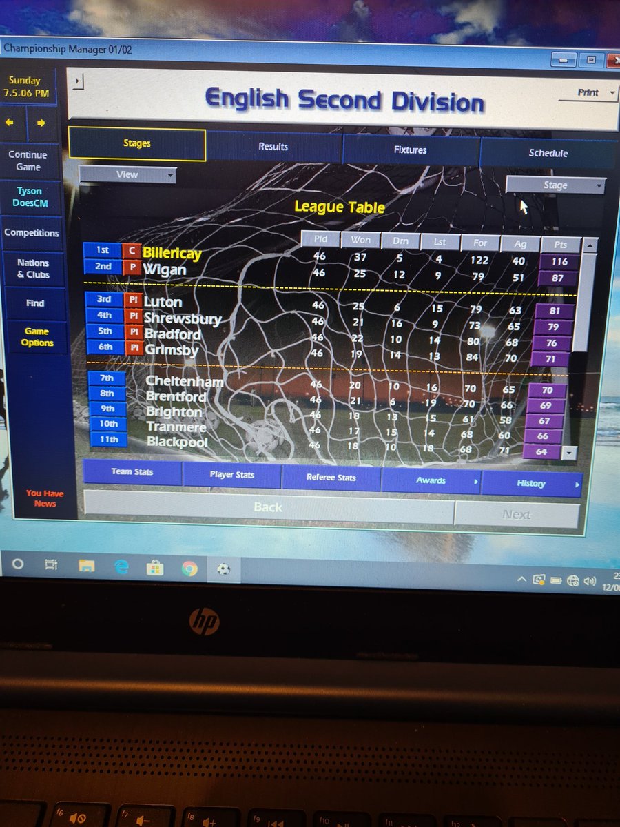 TysondoesCM's tweet photo. A nice evening playing poker followed by the finish of season five of #startwithnothing and the billericay boys have smashed through division two. Scouts have really earned their money but ronnie green with 55 goals has exceeded my expectations. Let's see what the scouts can do! https://t.co/iaNxySO8ir