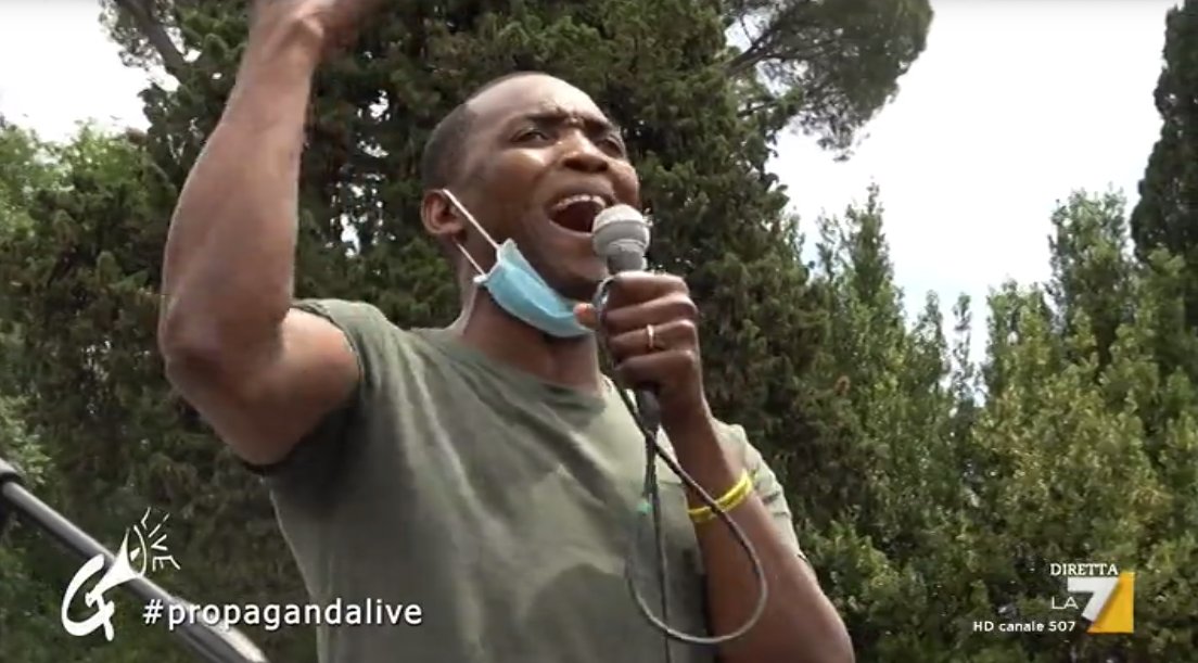 welikeduel's tweet photo. Aboubakar Soumahoro in Piazza del Popolo

#propagandalive https://t.co/47KotMkF9g