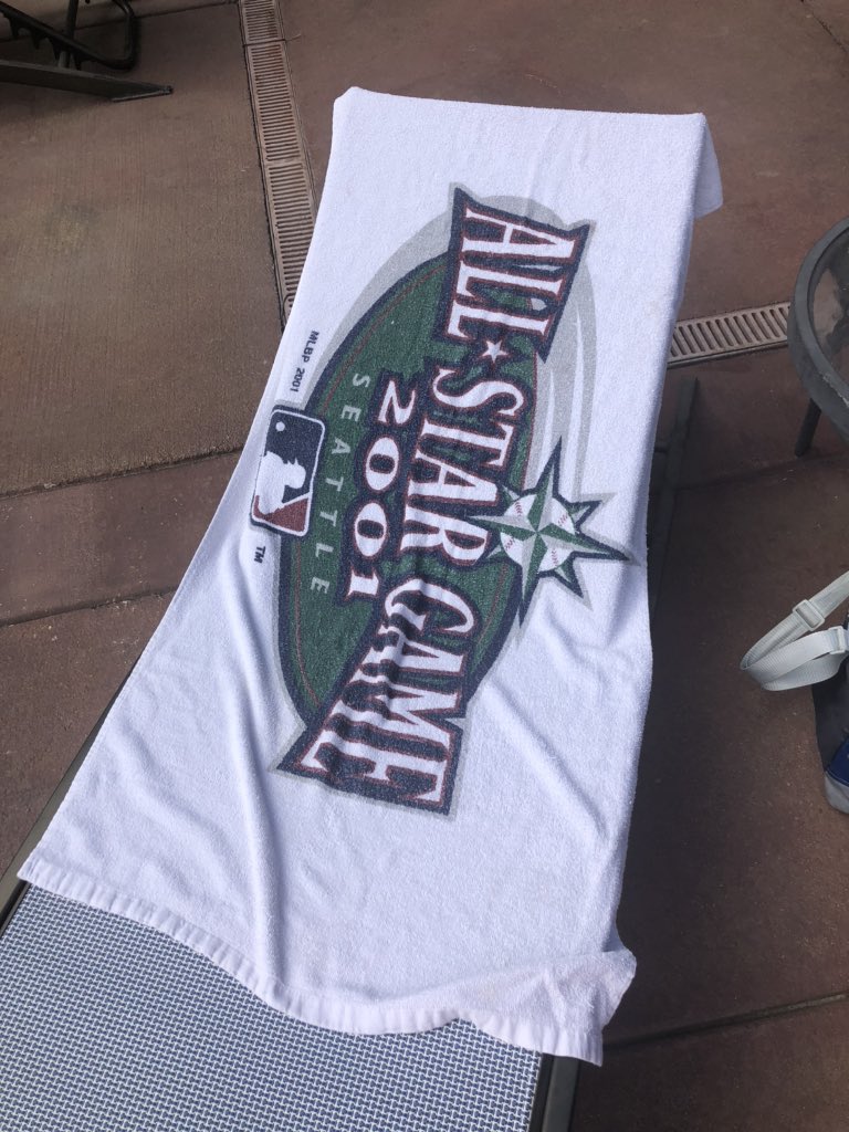 chucko24's tweet photo. The greatest beach towel of all time @Mariners #2001mariners #mlballstargame #mariners https://t.co/GRSAMbwDyy