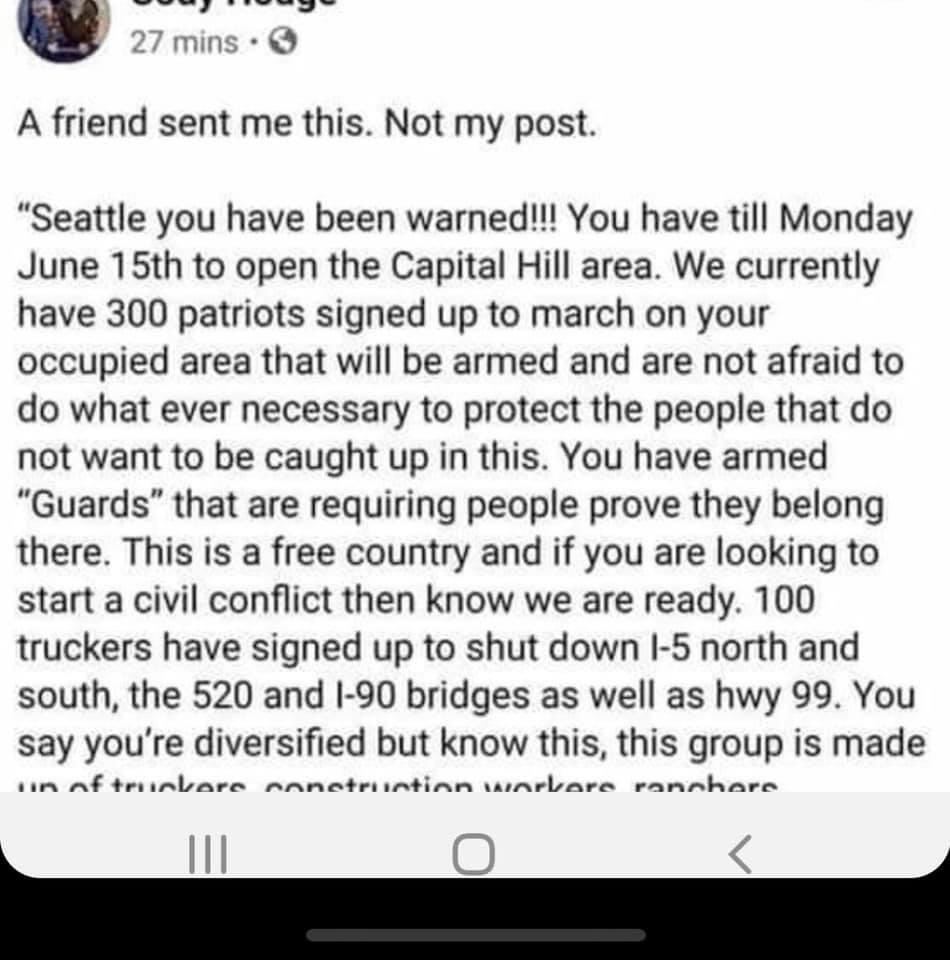 selenabobeena's tweet photo. Can anyone research this for credibility?? It was a ‘meme’ so I have no idea who the original poster is. Just wanna keep my people safe! #CapitolHillAutonomousZone #blacklivesmatter https://t.co/CO3vb6U7lt