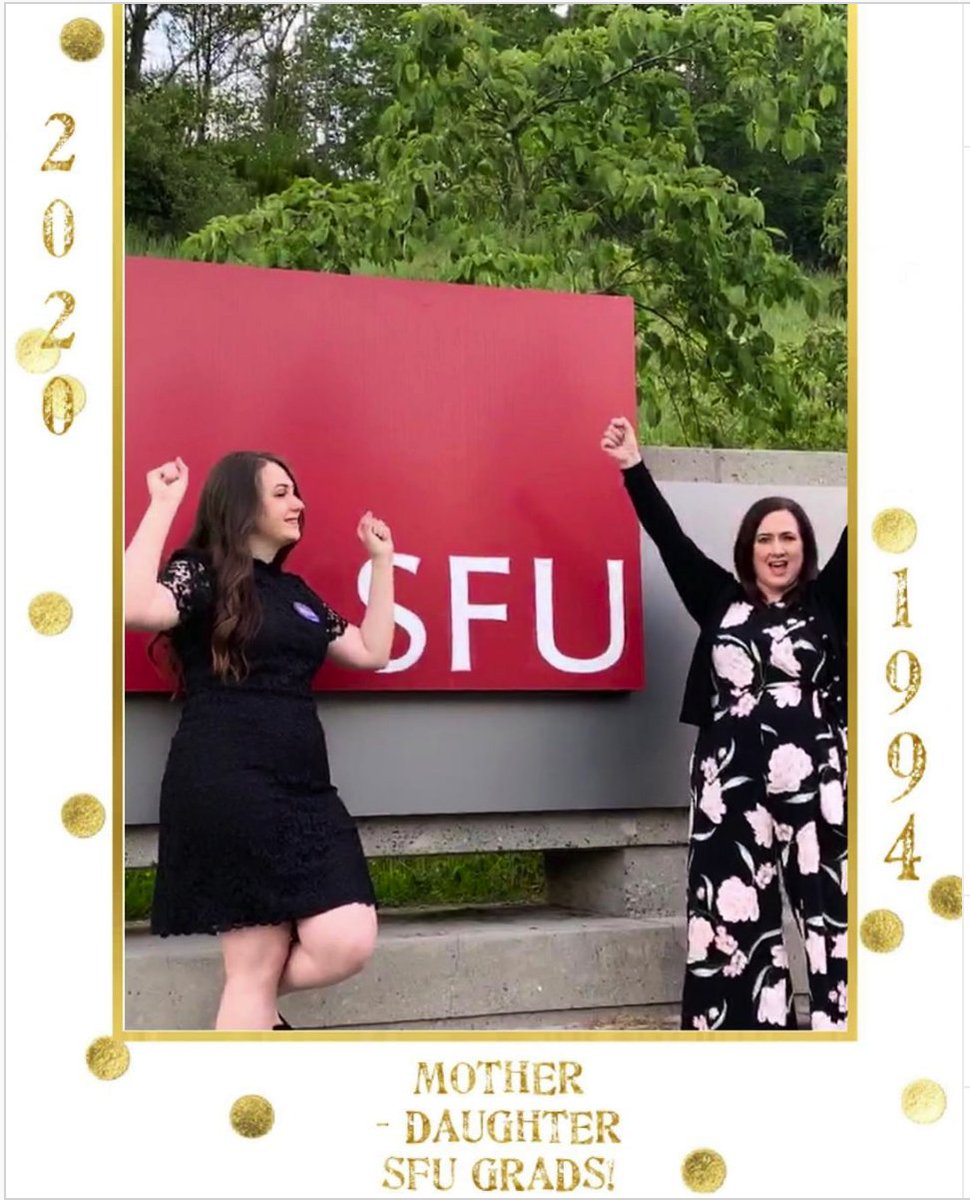 sfueducation's tweet photo. An inspiring mother-daughter graduation story from Faculty of Education Alumna Lynda Glavas and her daughter Alaina (via Instagram)! #FoEGrad2020 #mySFUGrad2020 https://t.co/WkV4YKU88I