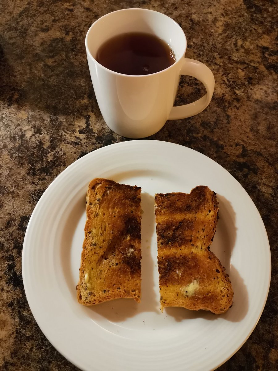 Day 88. A cup of tea (no milk!) and toast with butter are 2 of the best things!