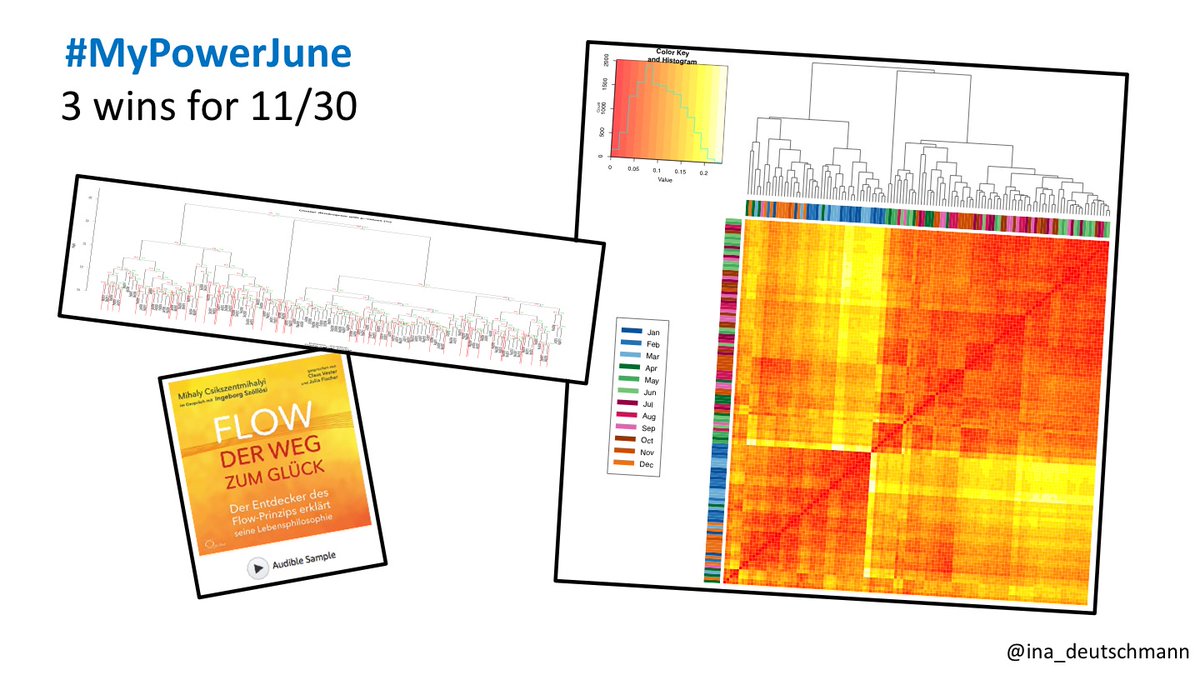 ina_deutschmann's tweet photo. #MyPowerJune
Today 12th of 30 days
1 win: found+fixed a bug -> almost finished recomputing network comparison scores
2 win: upgraded my #heatmap visualization + learnt about #pvclust (if you worked with it -> contact me. I have some questions ^_^ )
3 win: finished audio-book https://t.co/yb6r8CtSju