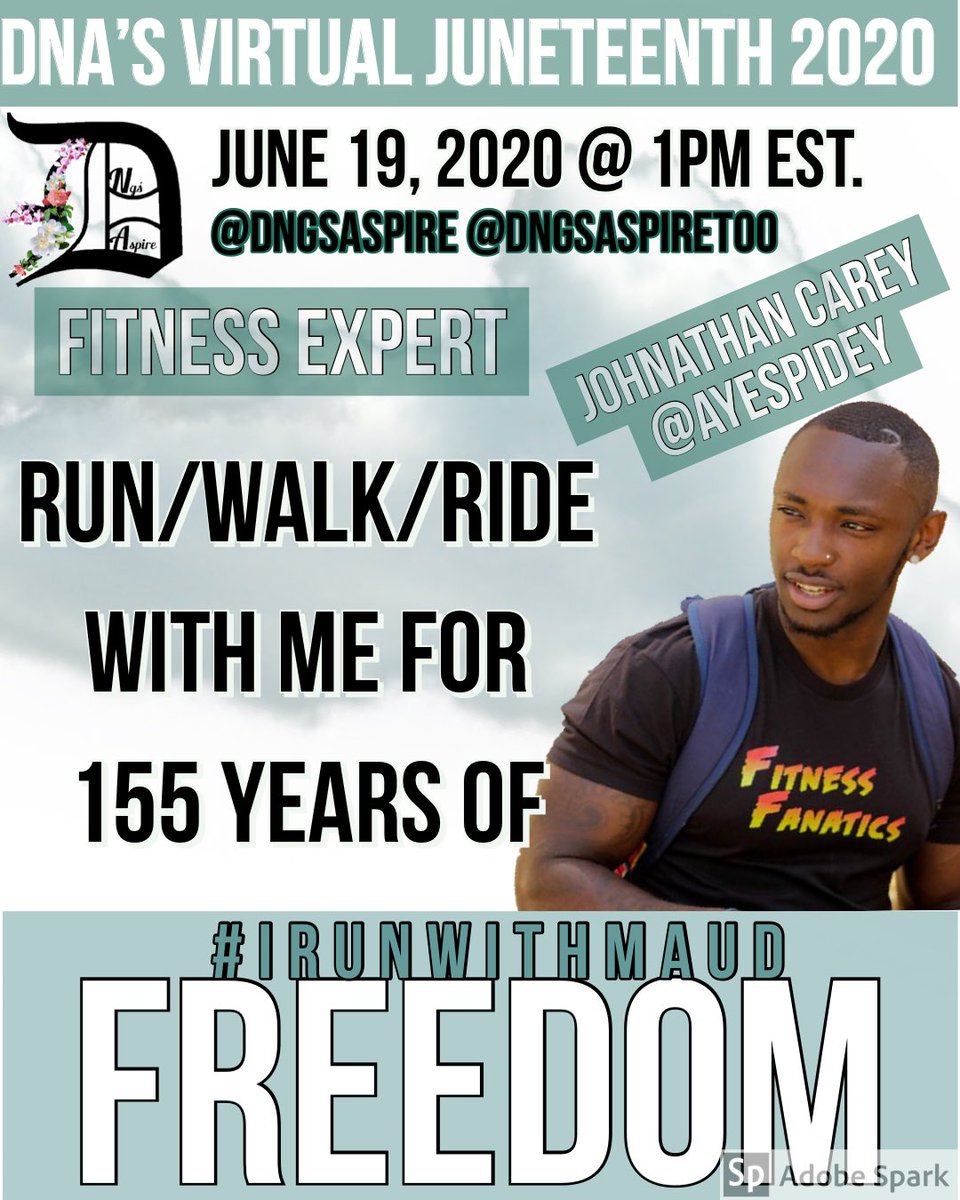 What’s up everyone‼️‼️
#TapInDNA on Juneteenth(6/19) @ 1PM EST. We will run/walk/ride 2.23mi in honor of Ahmaud Arbery and all thoose who have lost their life to social injustice, hate crimes, and police brutality. #IRUNWITHMAUD #JUNETEENTH2020 <a href="/fitj/">Sarawut</a>.c <a href="/Fit_Fanatics_/">Fitness Fanatics 🏋🏽‍♂️🥗</a> #BLM #vote!!
