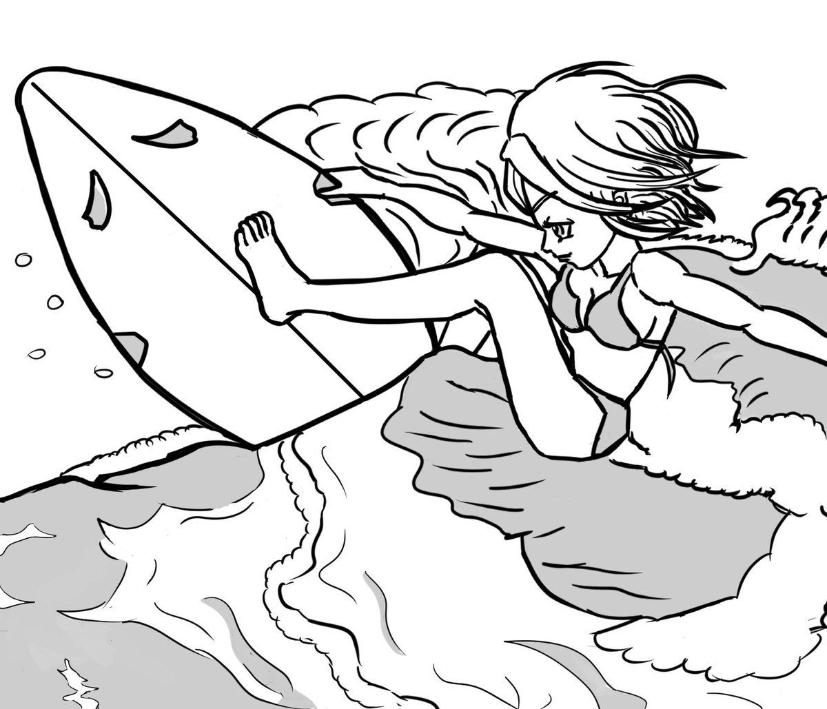 おはようございます サーフィンのイラスト 白黒の方が性に合うかも イラ 土壇場 林太郎の漫画 おはようございます サーフィンのイラスト 白黒の方が性に合うかも イラ 土壇場 林太郎の漫画