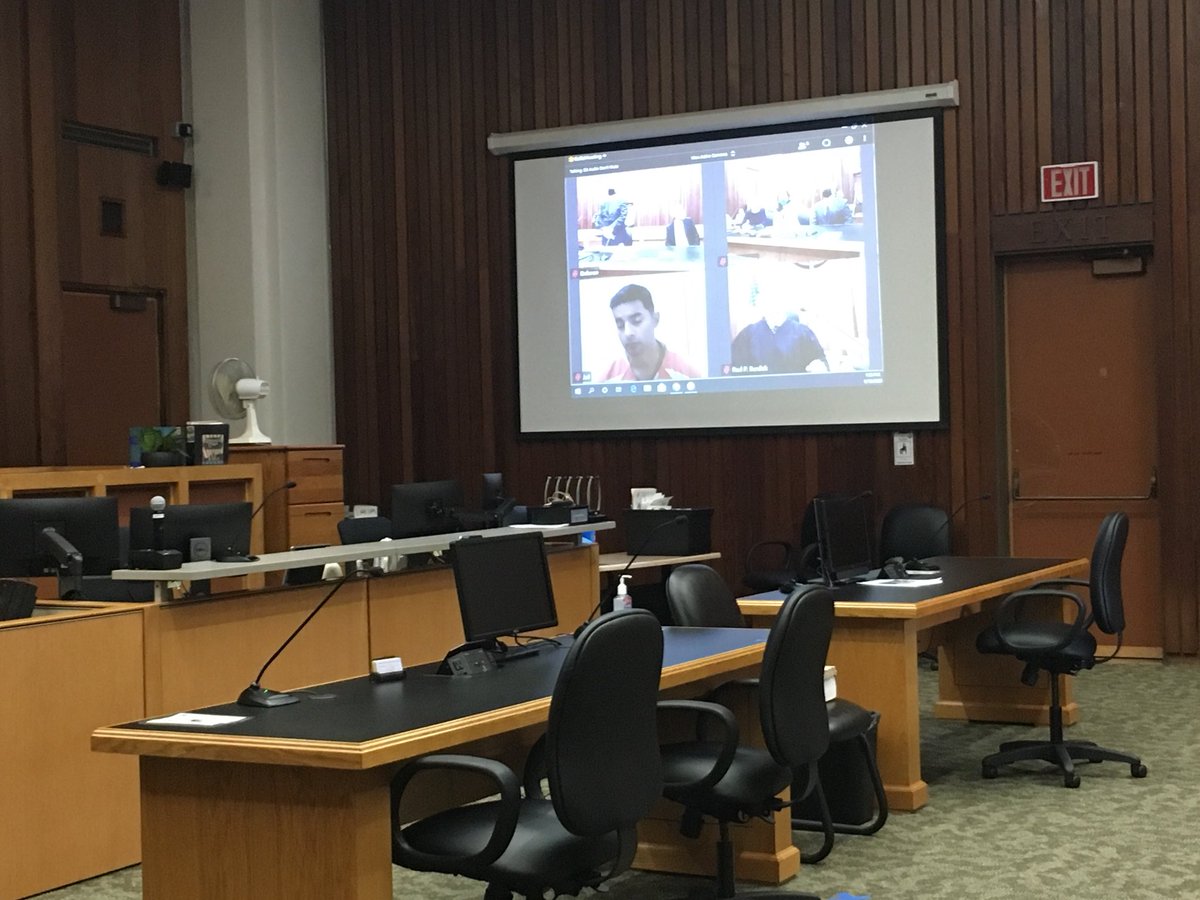 RFladeboe7's tweet photo. Accused in the fatal ambush of a Santa Cruz Co sheriff’s deputy, 32 yr old #StevenCarrillo is arraigned via video conference. He faces 19 felonies, including murder and lying in wait in the June 6 ambush in #BenLomond that claimed the life of sergeant #DamonGutzwiller https://t.co/kxcF7lpePD